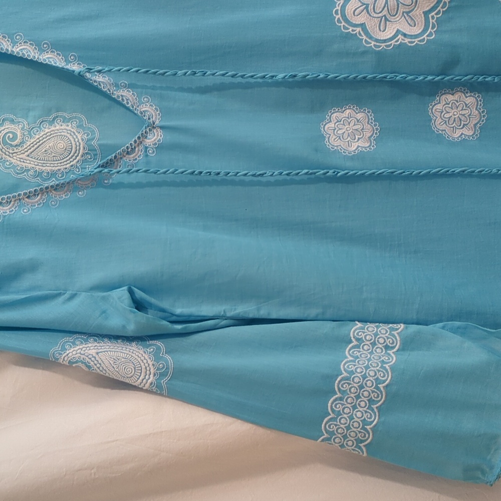 Mud Pie Blue and White Tunic Top Small - Picture 4 of 15